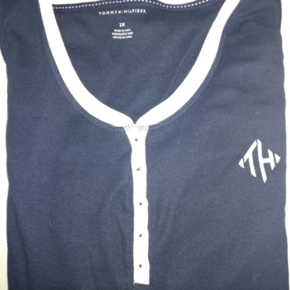 Navy & White Tommy Hilfiger shirt